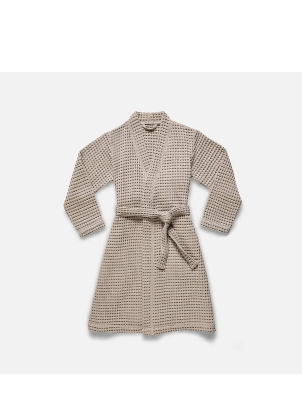 MagicLinen Waffle Hooded Bath Robe Waffle dark beige walnut light brown 2 pieces